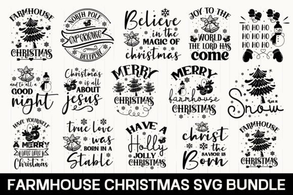 Download Farmhouse Christmas SVG Bundle - Farmhouse christmas Collection