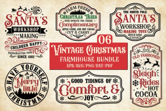 Download Vintage Farmhouse Christmas SVG Bundle - Farmhouse christmas Collection