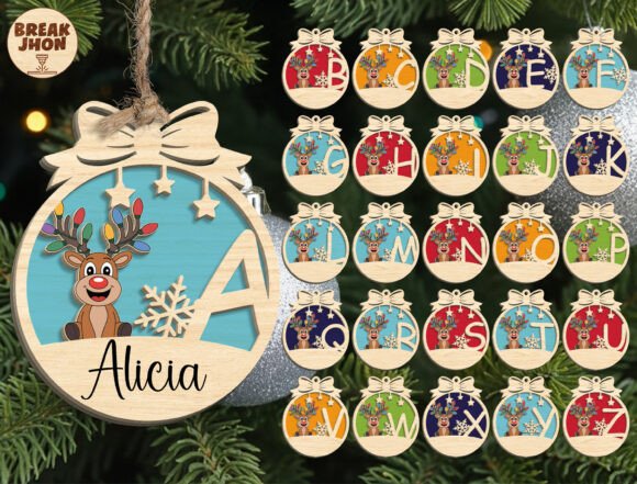Download Reindeer Alphabet Ornament Svg - Reindeer Collection