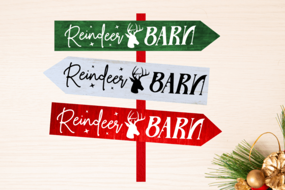 Download Reindeer Barn SVG Design,North Pole Sign - Reindeer Collection