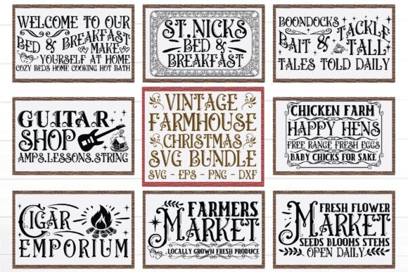 Download Vintage Farmhouse Christmas Svg Bundle - Farmhouse christmas Collection