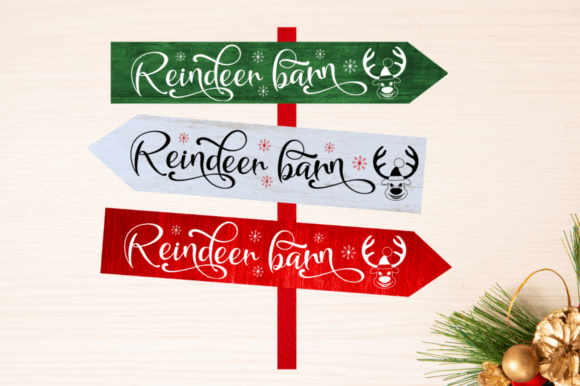 Download Reindeer Barn SVG Design,North Pole Sign - Reindeer Collection