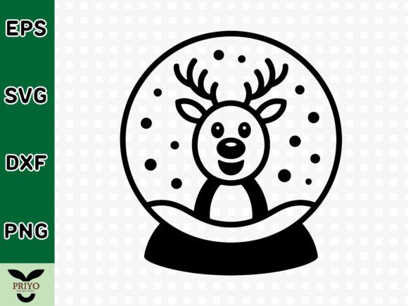 Download Cute Reindeer in Snow Globe SVG - Reindeer Collection