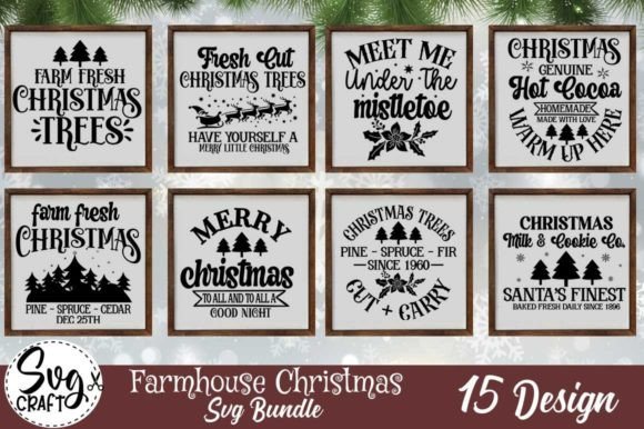 Download Farmhouse Christmas SVG Bundle - Farmhouse christmas Collection