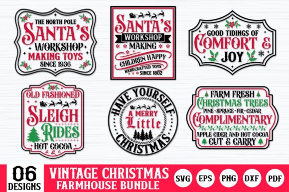 Download Vintage Farmhouse Christmas SVG Bundle - Farmhouse christmas Collection