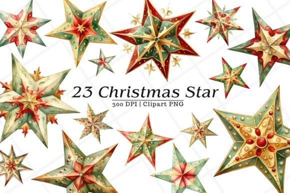 Download Christmas Star Watercolor Clipart - Christmas star Collection