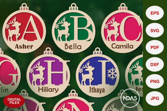 Download A to Z Alphabet Reindeer Laser Cut SVG - Reindeer Collection