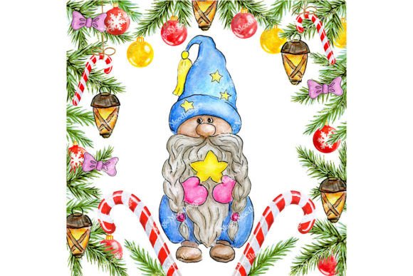 Download Gnome with Christmas Star, Spruce Frame - Christmas star Collection