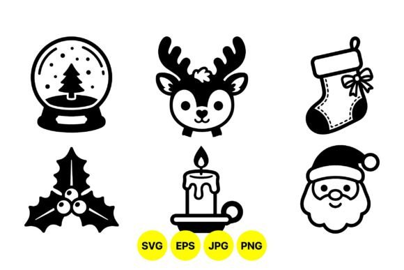 Download Cute Black Christmas Clipart Set - Premium Resources