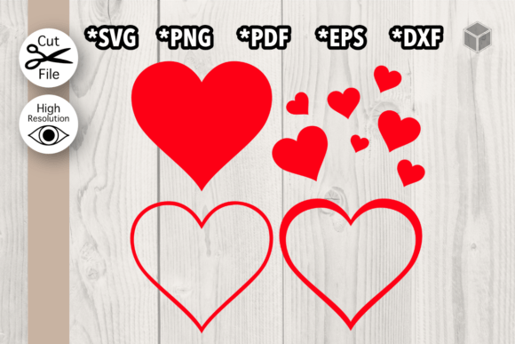Download Red Hearts Set of 4 - Hearts Collection